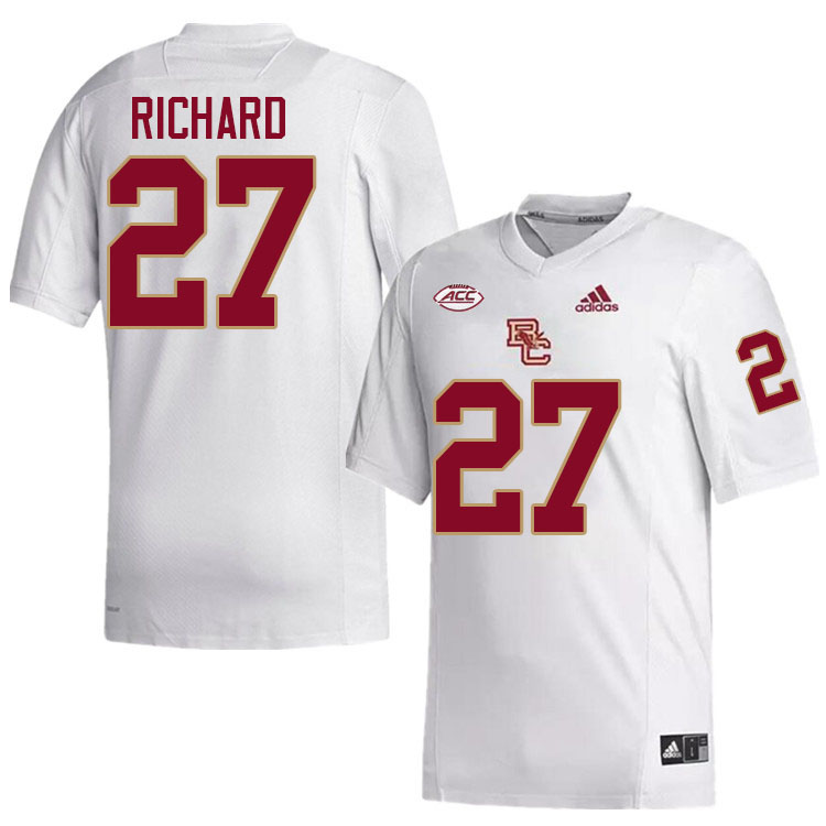 Boston College Eagles #27 Turbo Richard College Football Jerseys Stitched-White